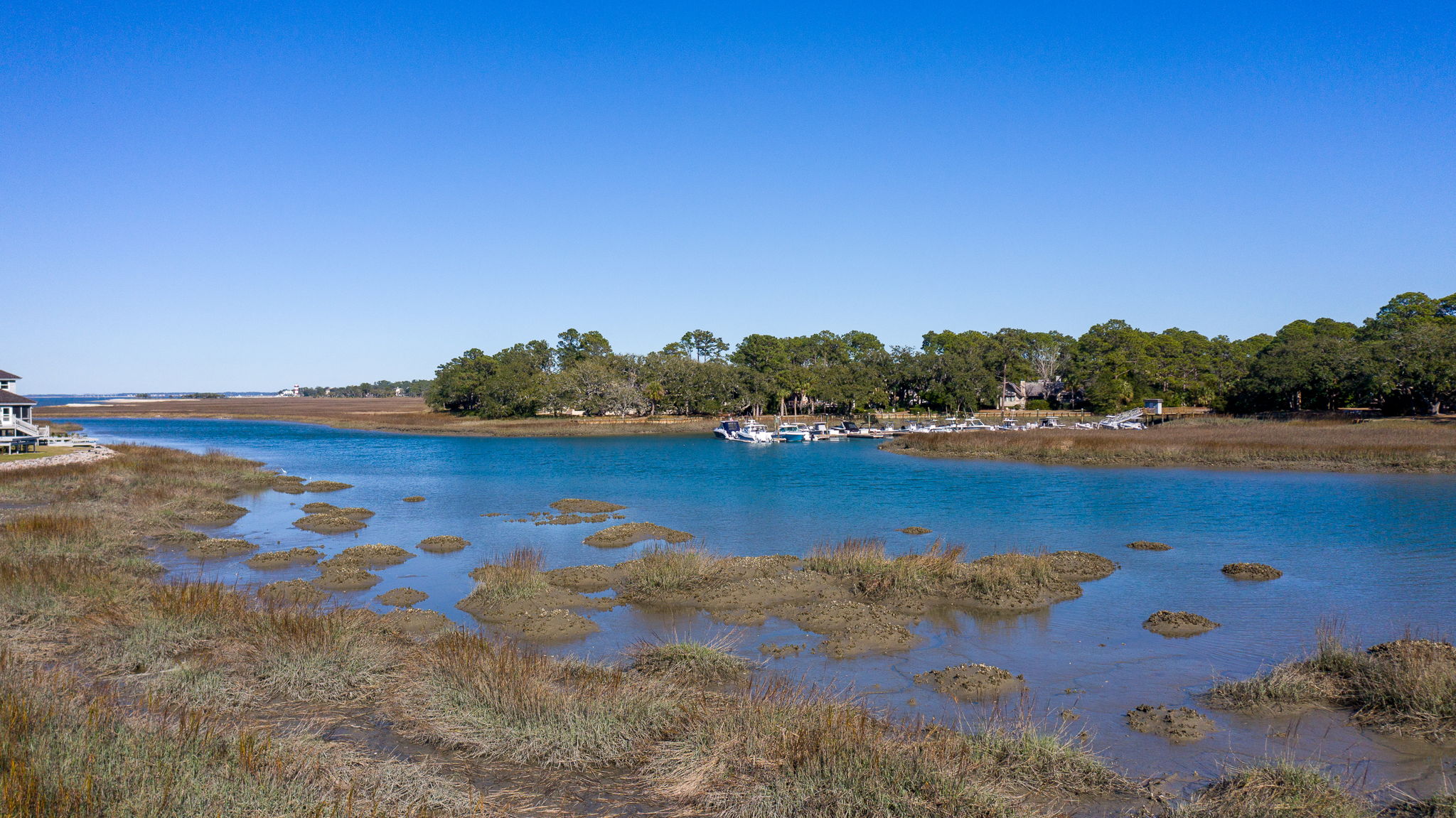 Front view of custom home at 4 Oxban Court in Riverbend, Sun City Hilton Head, SC
